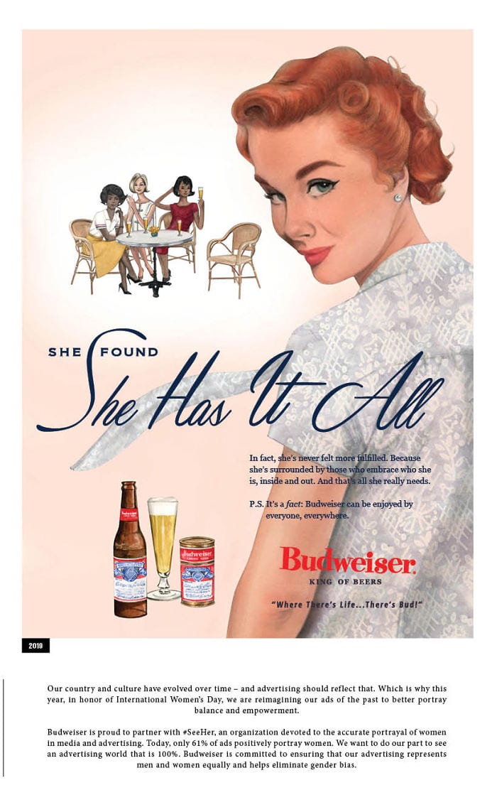 Budweiser Updates Its Sexist Ads From The 1950s