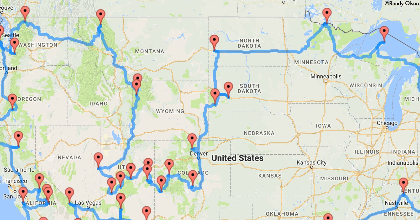 National Park Road Trip Map Best Event in The World