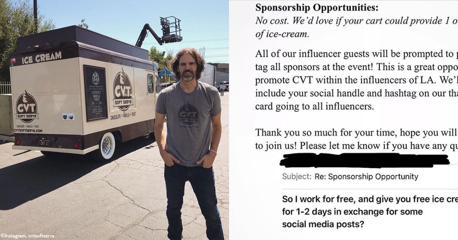 When Influencers Ask for Free Food, This Ice Cream Truck Owner Charges