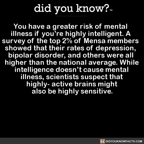 You Have A Greater Risk Of Mental Illness If Did You Know