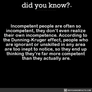 Incompetent people are often so incompetent they Did You Know 