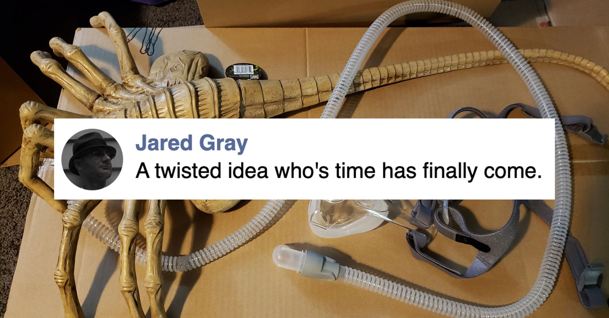 SciFi Fan Turns His CPAP Mask into an Alien Facehugger