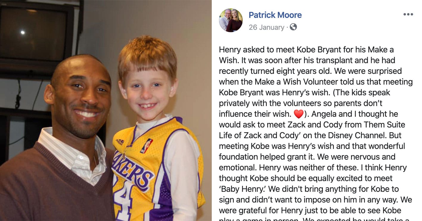 Kobe Bryant Made Over 200 Kids Happy Through the MakeAWish Program