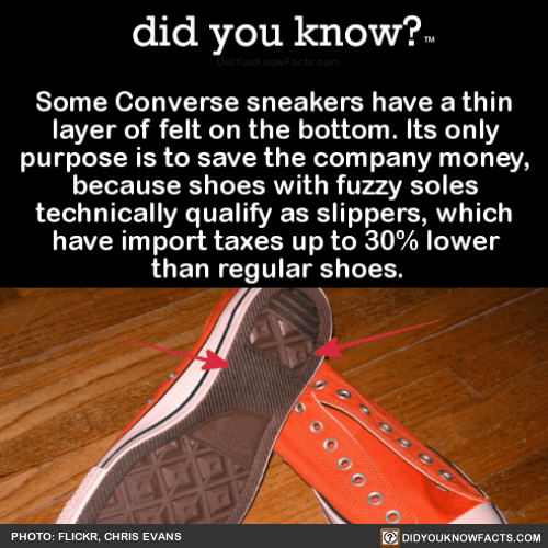 converse sneakers have a very thin layer of felt