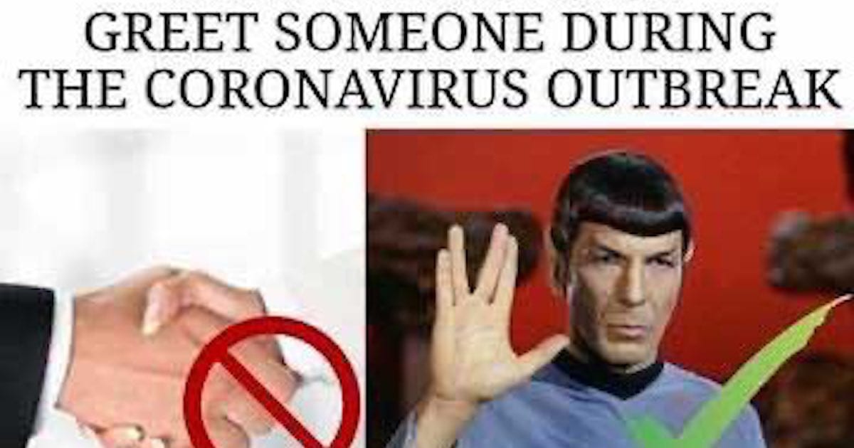 People Are Saying Spock's Vulcan Salute Should Replace Handshakes In