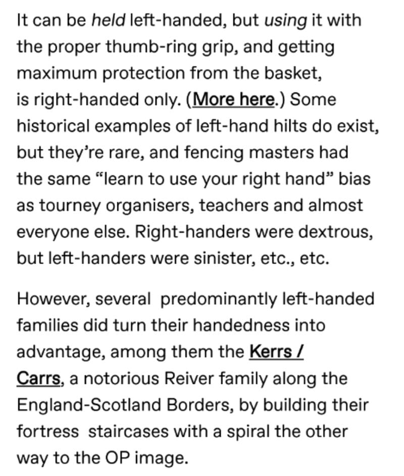 predominantly left handed families did turn their handedness into advantage among them kerrs c This Online Thread Discusses How Fierce Medieval Battle Tactics Really Were