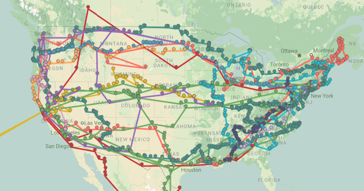 Here's a Super Cool Map Detailing The Road Trips In Classic American ...