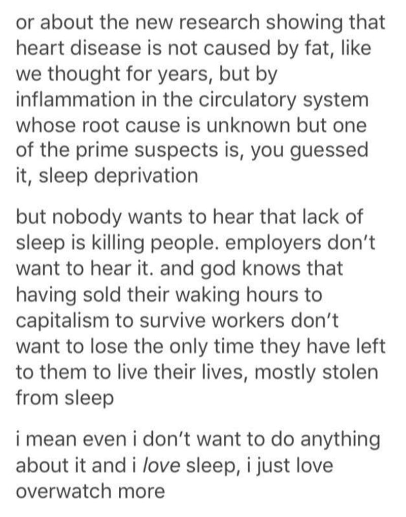live their lives mostly stolen sleep mean even dont want do anything about and love sleep just lo Thread Shows Why a Society That Doesn’t Get Enough Sleep Is Really Bad