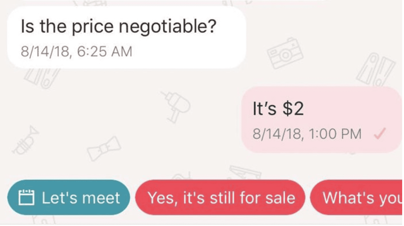 Posts reply. Type your message here. Negotiate the Price. Your Type. Price negotiable.