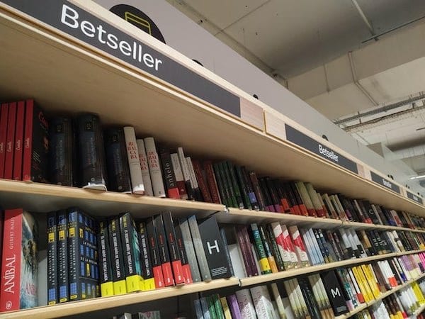 Betseller category in the bookstore