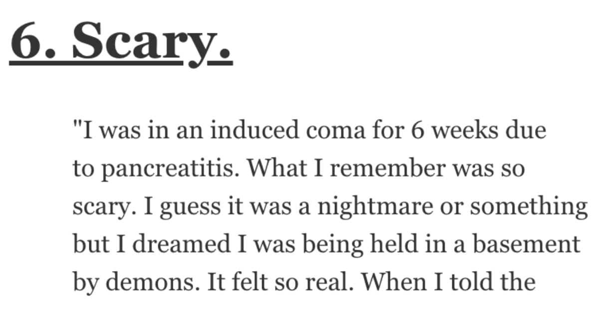 If You've Been in a Coma, What Was It Like? People Shared Their Stories.