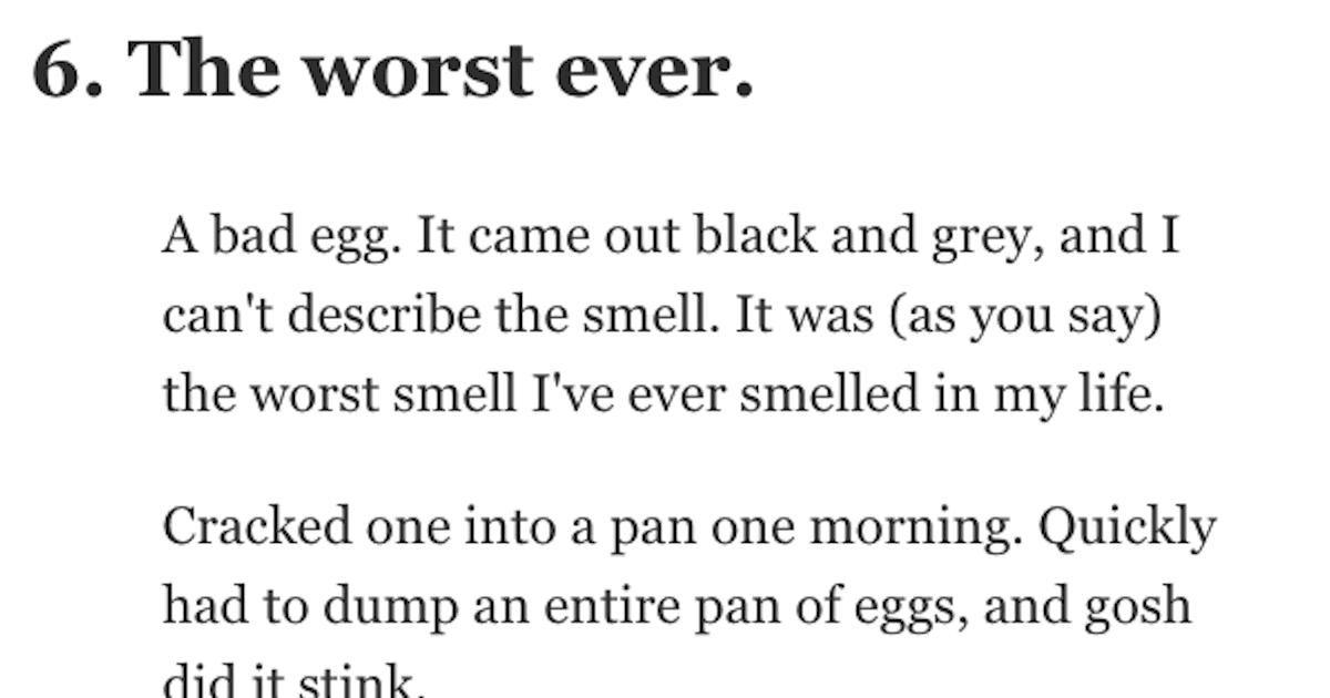 17 People Recall The Worst Thing They've Ever Smelled
