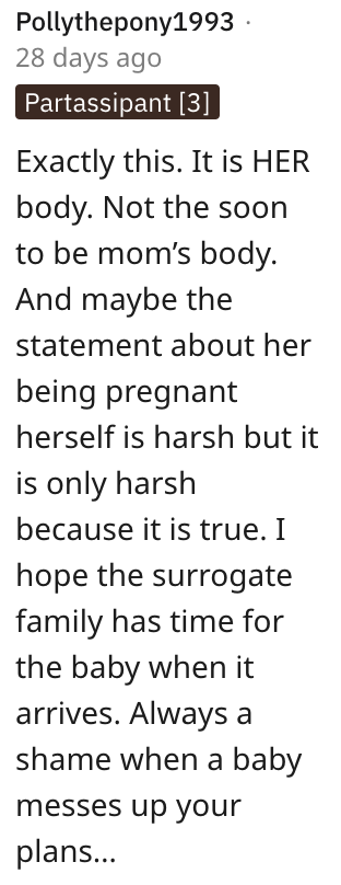 Screen Shot 2023 01 15 at 4.02.37 PM Is She Wrong for Not Letting the Surrogate Family Touch Her Stomach to Help the Baby Move? People Shared Their Thoughts.