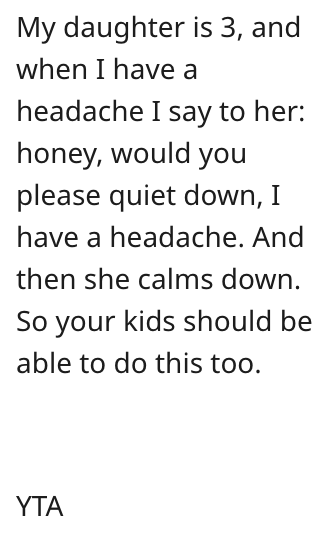 Screen Shot 2023 01 15 at 4.06.50 PM Is He Wrong for Not Making His Kids Be Quiet When His Wife Has a Headache? People Shared Their Thoughts.