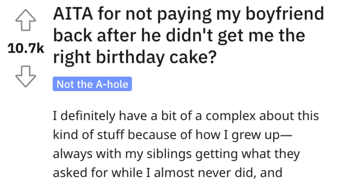 Is She Wrong for Not Paying Her Boyfriend Back After He Got the Wrong